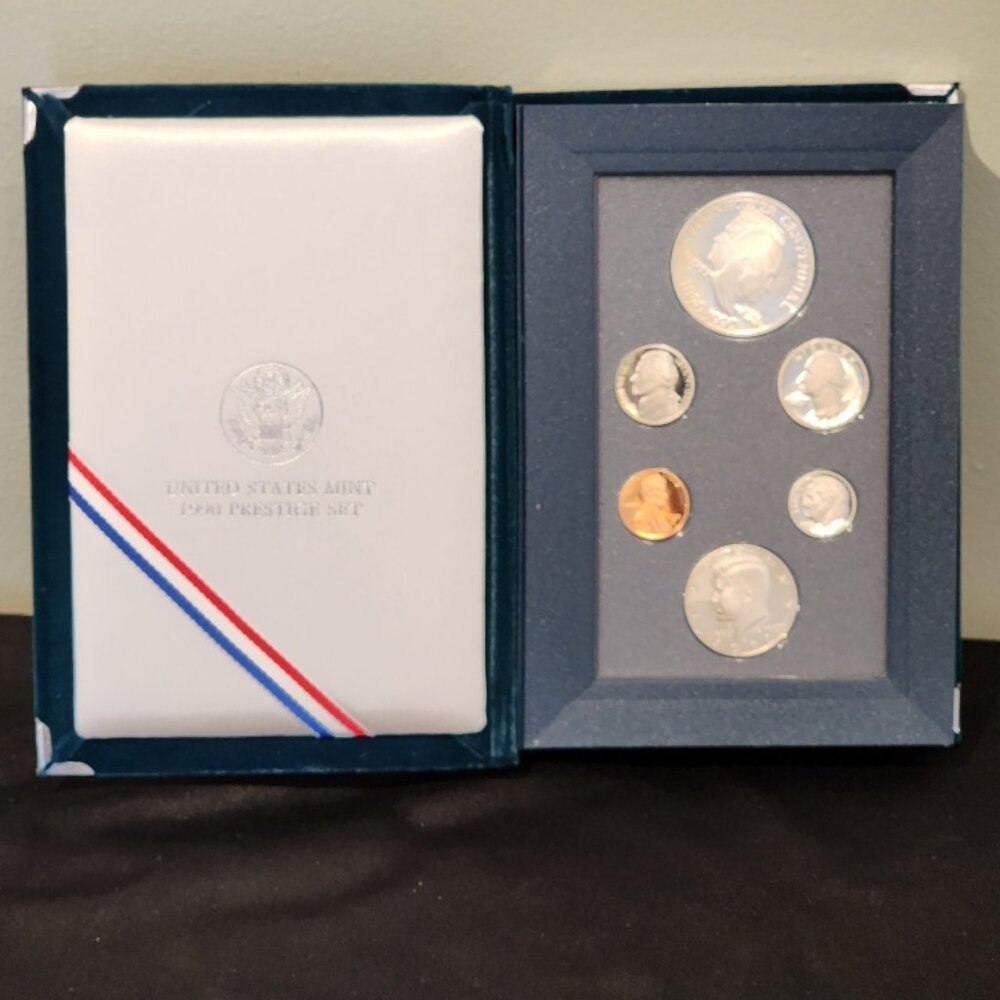 1990 US Mint Prestige Coin Set with COA and OCP